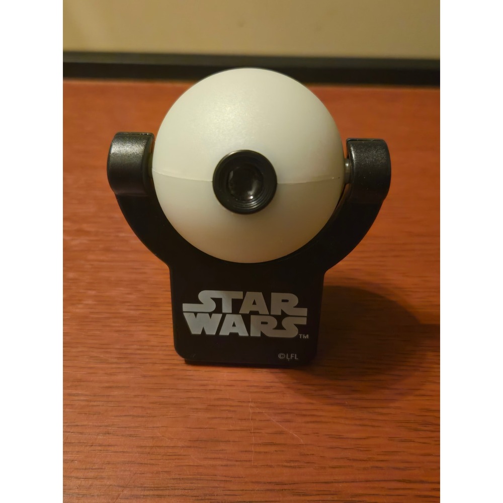 Star Wars Plug In Rotating Globe Night Light Black White Lucasfilm LFL Logo